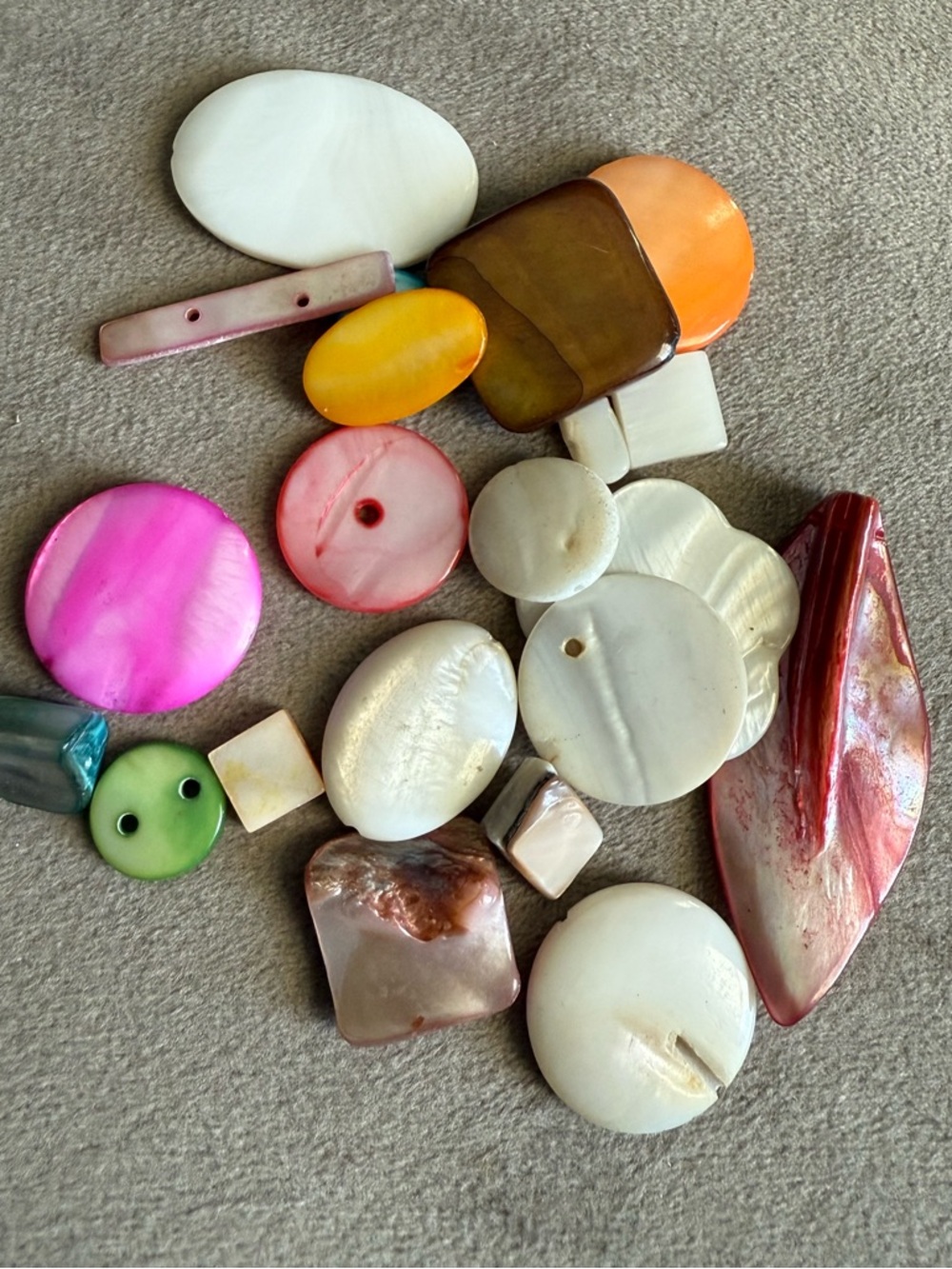 Assorted Mother-of-Pearl and Resin Beads - Multicolor Mix